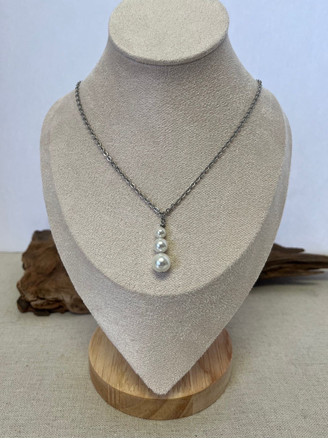 Triple Pearl Drop Pendant